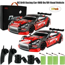 2Pack Super GT Drift Car Remote Control Sport Racing Vehicle 4WD RTR RC Car Gift