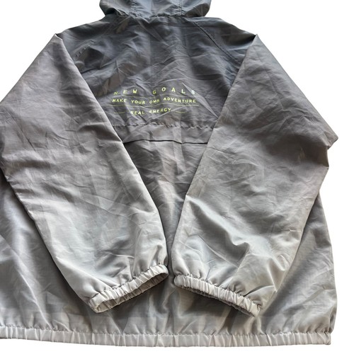 Zara Kids 10 Gray Green New Goals Text Print Degrade Full Zip Windbreaker Jacket - Picture 19 of 19