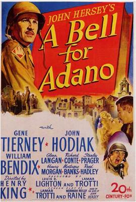 A BELL FOR ADANO Movie POSTER 27x40 Gene Tierney John Hodiak William Bendix
