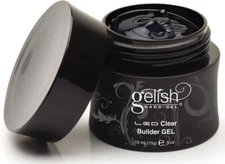 Gelish Hard Gel LED CLEAR Builder Gel 0.5 Fl.oz 15 mL-Black bottle