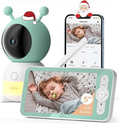 Boifun 2K Wifi Video Baby Monitor Smart Home Auto Tracking Battery Baby Camera