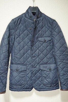 RARE | BARBOUR BEACON SPORTS JACKET QUILT SMALL COTTON LEATHER