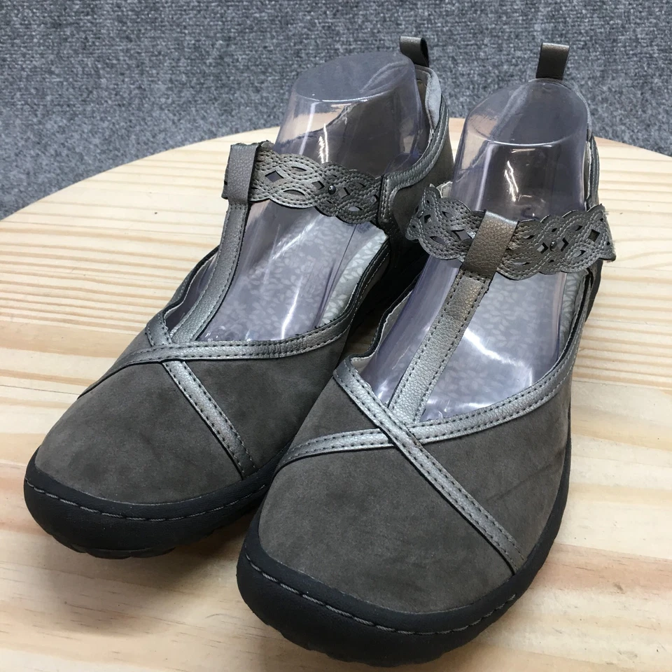 JBU Jambu 鞋女式 12 M Buttercup 休闲 TStrap Mary Jane 平底鞋灰色面料 — 第 3/4 张图片