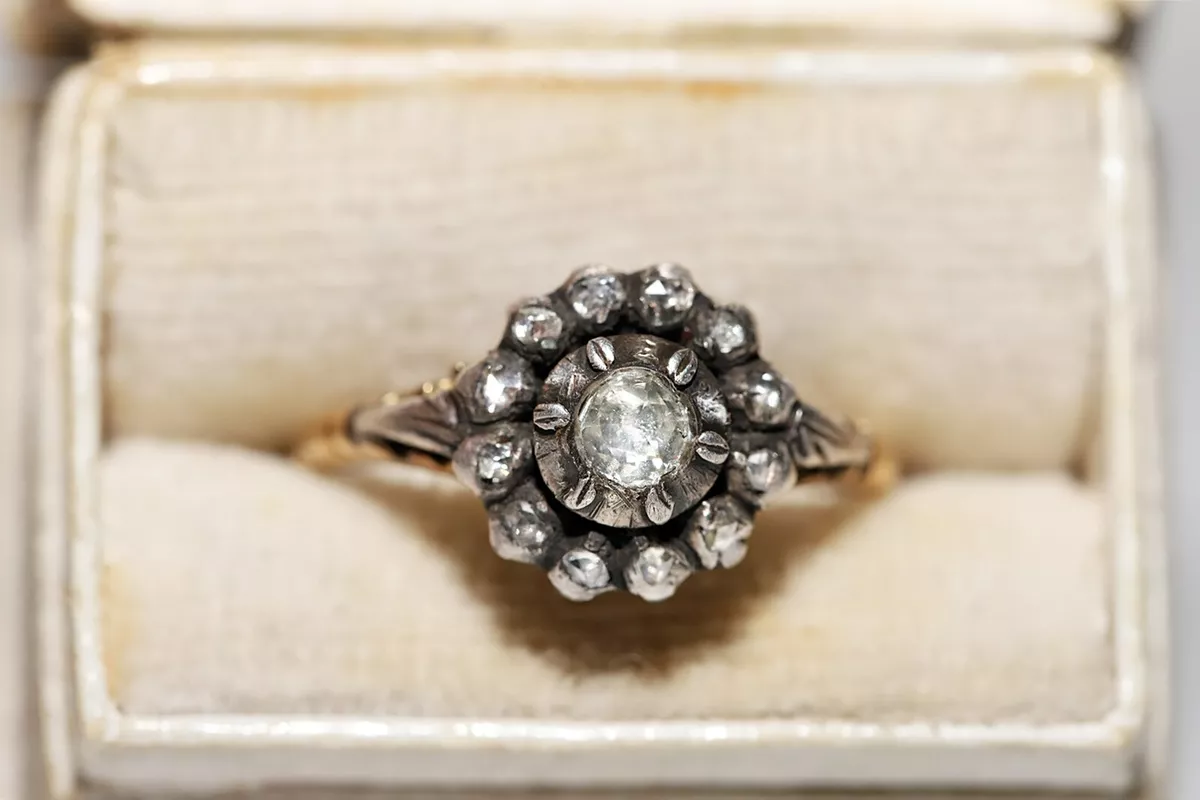 Rose cut shop diamond ring antique