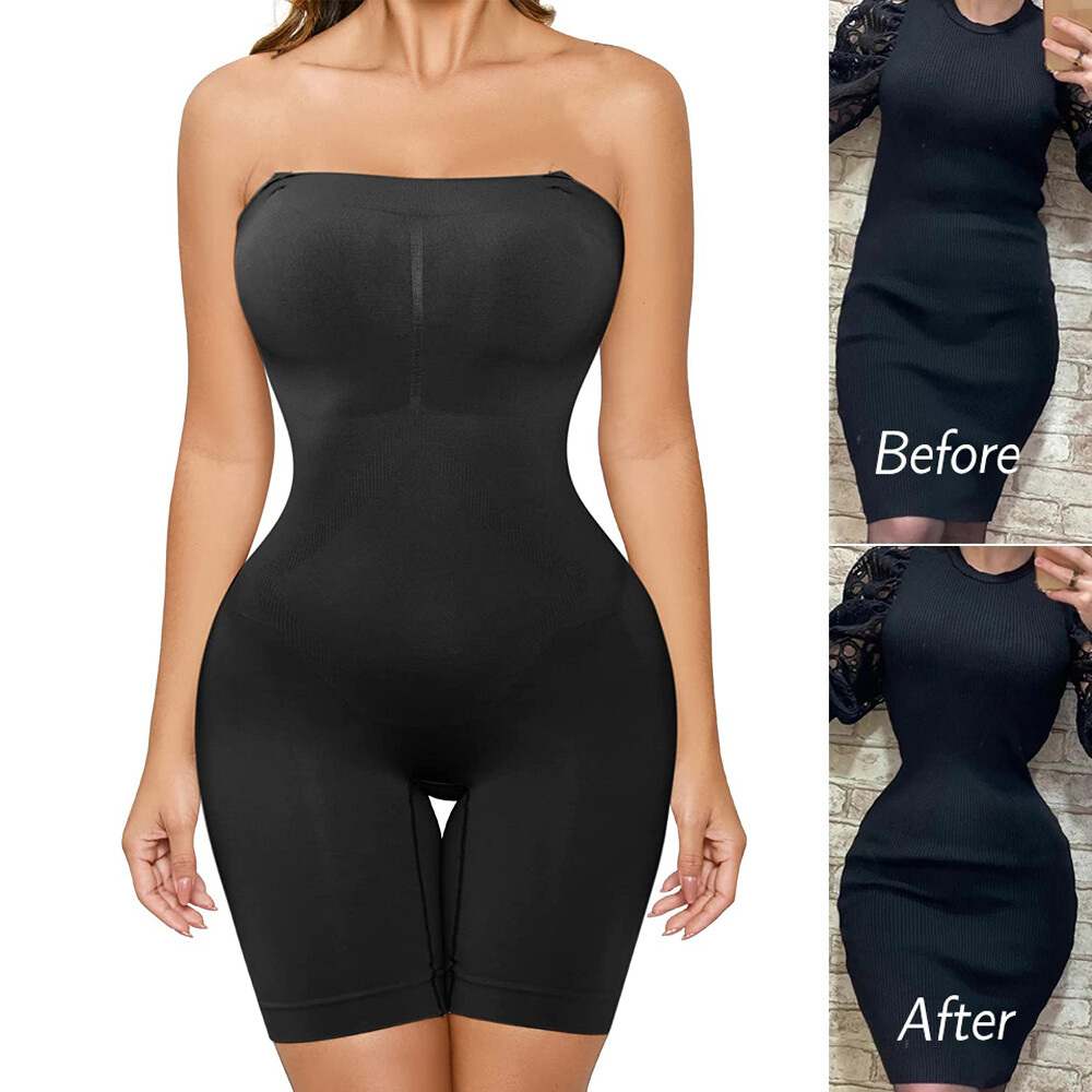 Strapless Shapewear Bodysuit for Women Tummy Control Body Shaper Under