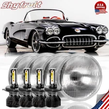 4PCS DOT-5 3/4" 5.75" LED Headlights Halo for Chevrolet Corvette C1 C2 C3-