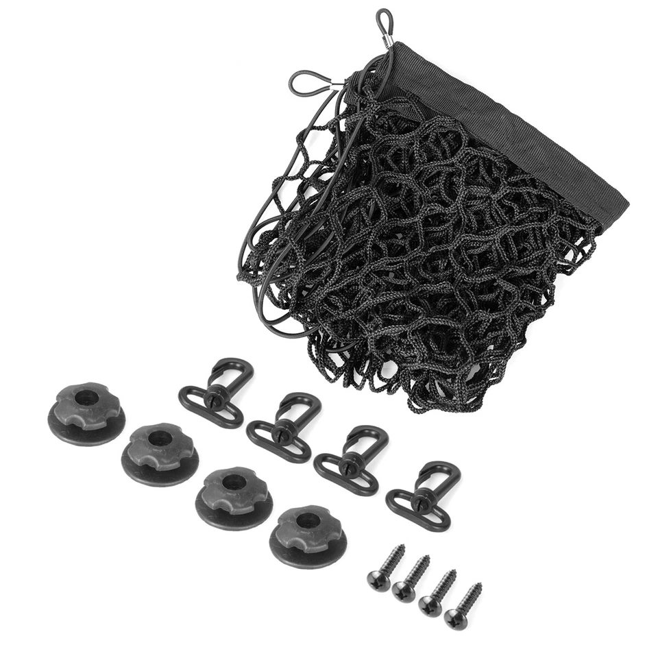 Car Trunk Cargo Net Pocket Elastic Mesh Organizer Truck SUV Universal 4 Hook Bag - Image 3 of 4
