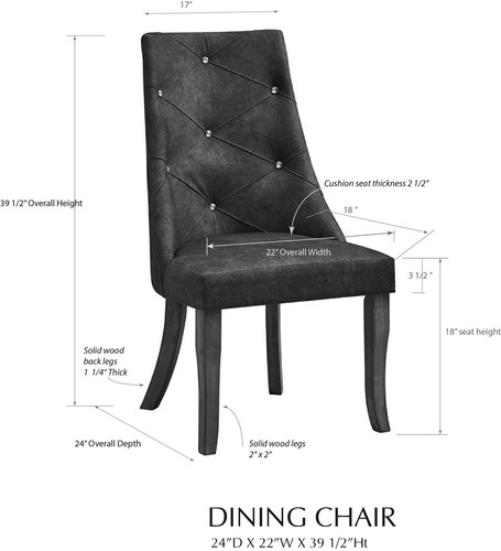 Kings Brand - Elmer 7 Piece Glass Top Dining Set, Table & 6 Chairs, Gray/Blue - Picture 5 of 5