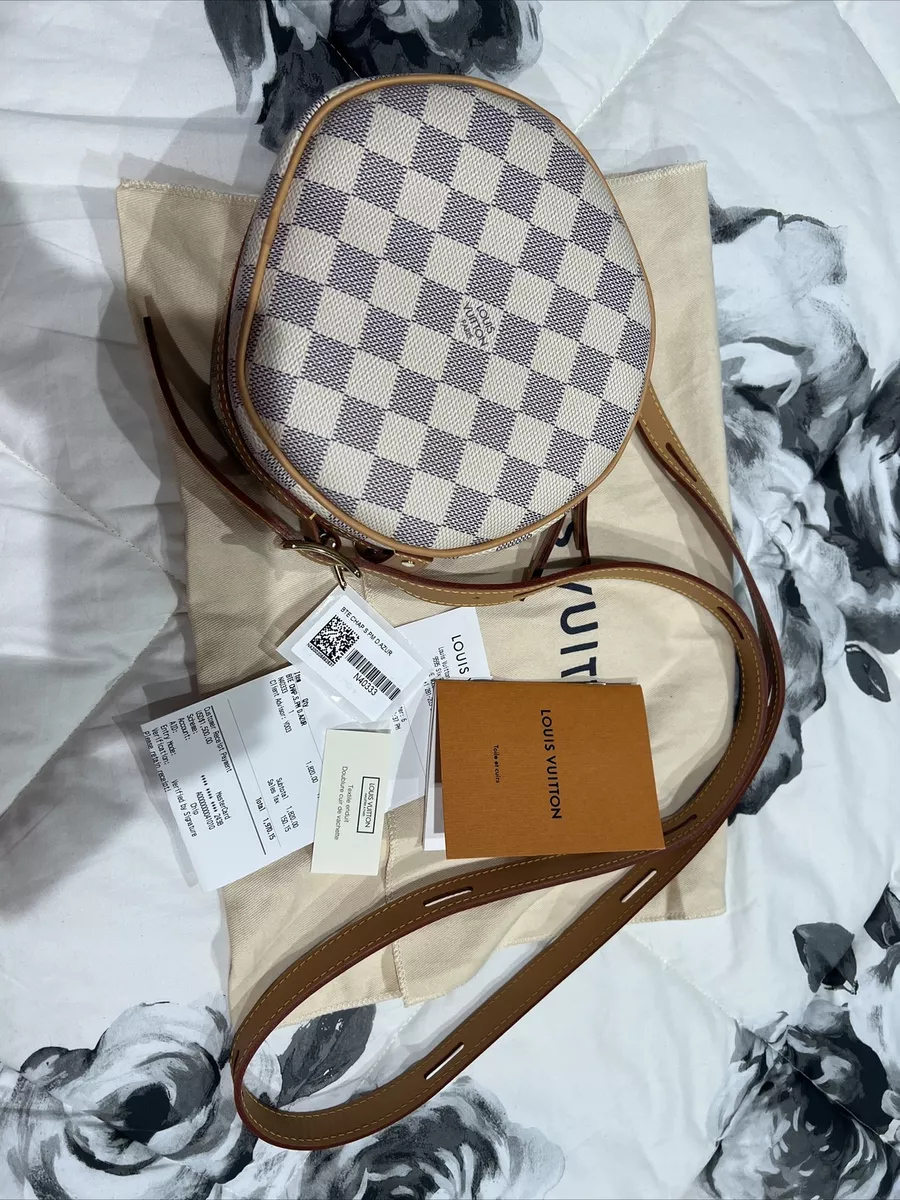 New Louis Vuitton BOITE CHAPEAU PM Damier Check White/Cream Crossbody!