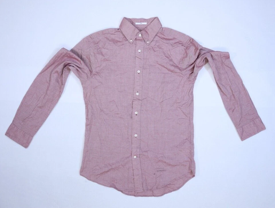 Camisa de vestir de botones rojos de algodón preencogido de ajuste delgado Gant Rugger para hombres M Foto 3 de 4