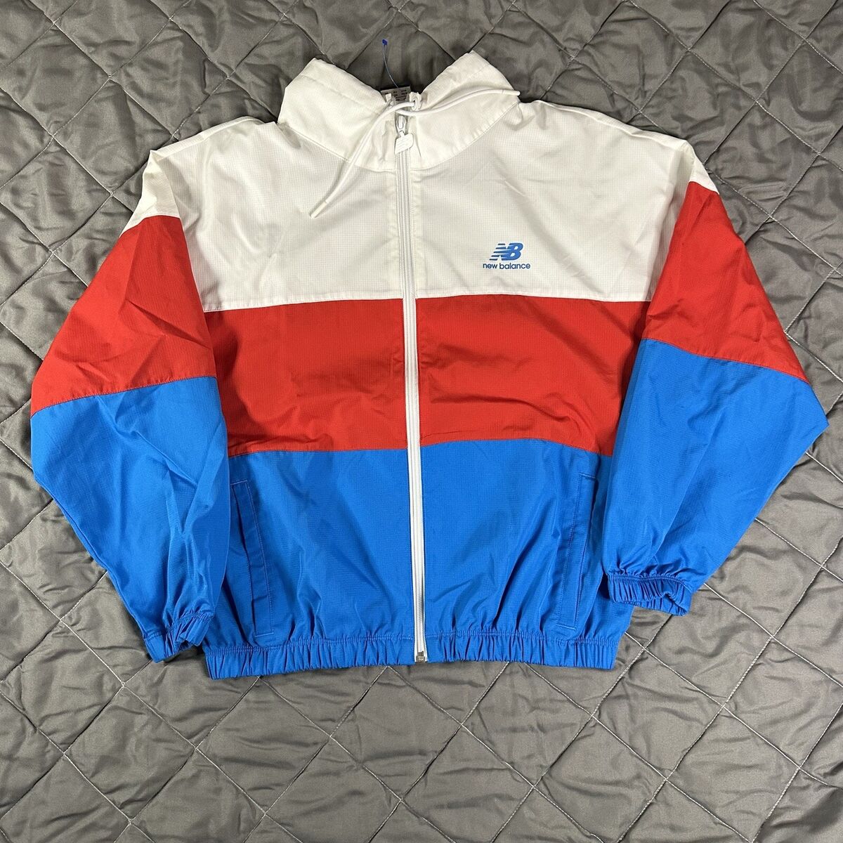 New Balance Jacket Mens XS Red White Blue Colorblock New Balance Jacket Mens XS Red White Blue Colorblock