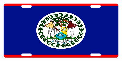 Belize Flag Custom License Plate Sub Umbra Floreo Emblem Original Version 
