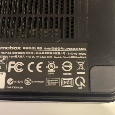 ASUS Chromebox CN60 / CN62 (16gb SSD, Intel Celeron, 1.40ghz, 2gb