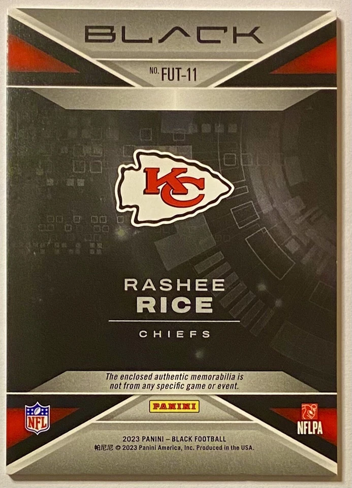 2023 Panini Black Rashee Rice Rookie Patch /99 Kansas City Kansas City Chiefs RC - Image 2 of 2