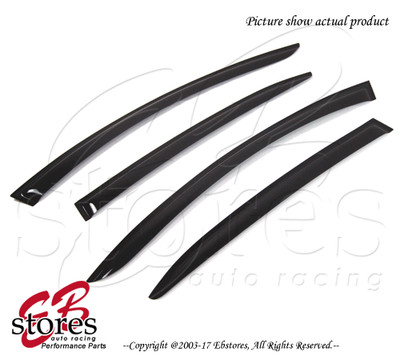 For Mazda Mazda3 Sedan 2014-2016 Outside-Mounted Deep Black JDM Window Visor 4pc