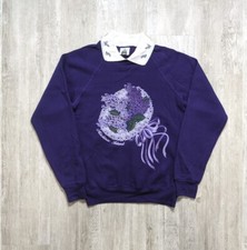 Vintage 90s Mackinac Island Flower Bouquet Size M Collared Sweatshirt USA Made