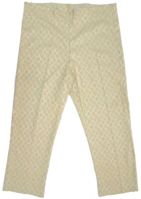 Golden Taupe Stretch Jacquard Damen Neu 3/4 Hose Caprihose 25,5'' Bein Damen