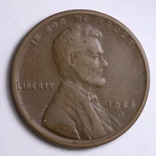 1924-S Lincoln Wheat Cent Penny VF B065