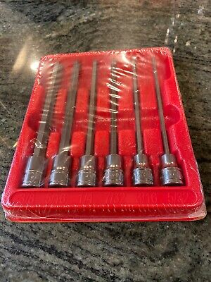 Snap On Tools NEW 206EFAL 6 pc 3/8" Drive SAE Extra-Long Hex Bit SET