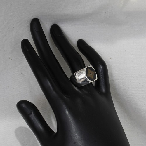 LOUIS VUITTON Burg Fleur Monogram Ring Men's Silver 925 US 9.5 Authentic 5523A - Picture 4 of 5