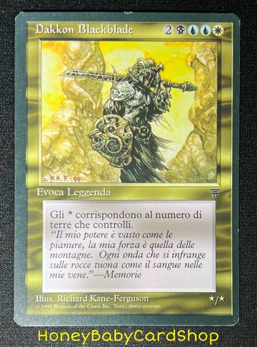 MTG Legends - Italian 1995 Dakkon Blackblade NM Card LEG Rare Old School 93/94 - Picture 2 of 3