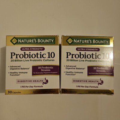 Nature's Bounty Ultra 10 Probiotic Strength 30caps 20 billion X2 Exp 2027+