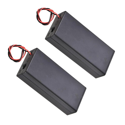 2Pcs Battery Case Storage Box 2 Slots x 3.7V With Cover for 2 x 18650 Battery
