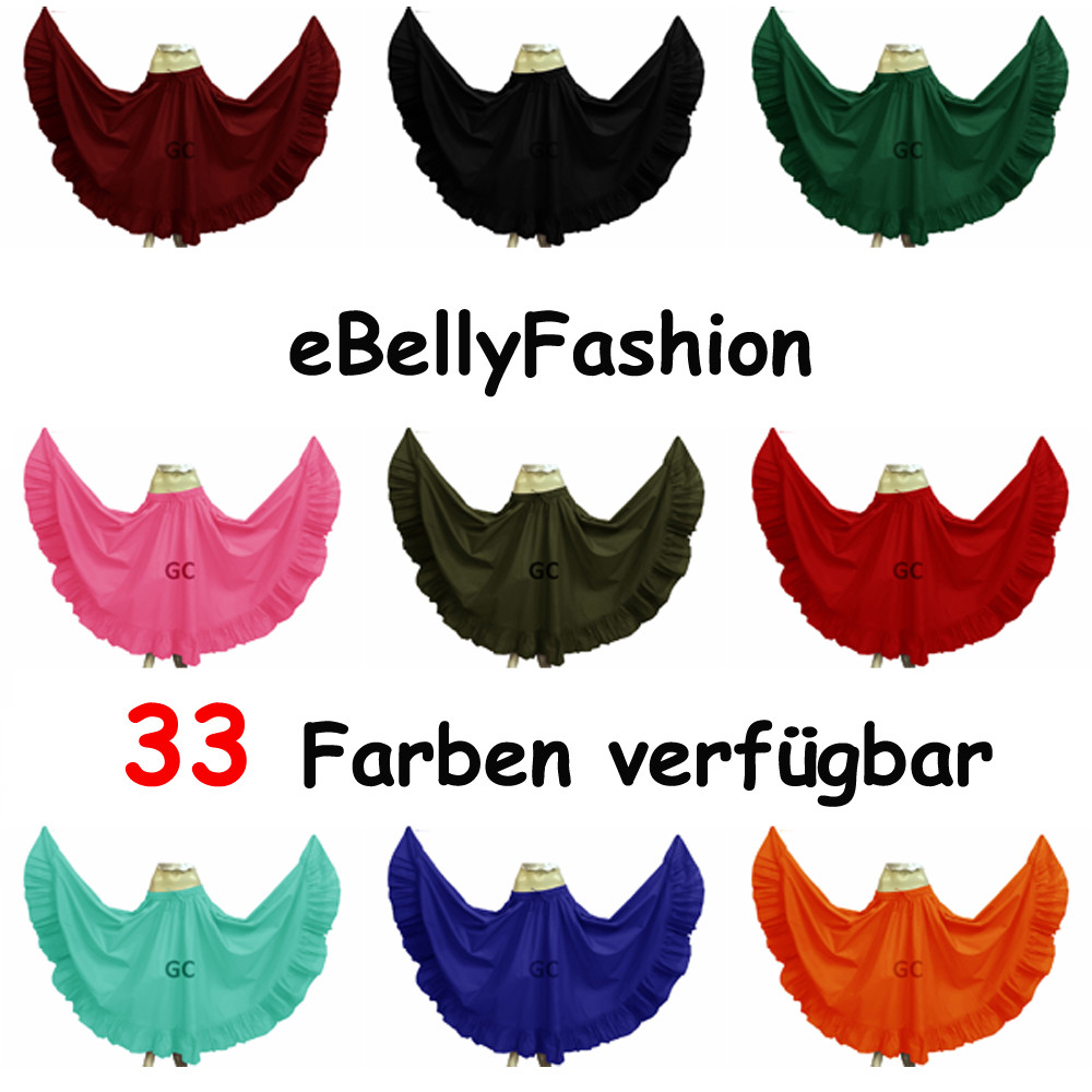 Falda Flamenca 12 Yardas Algodón Gitano Danza del Vientre Tribal Disfraz Jupe Boho ATS
