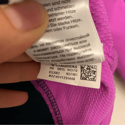 Columbia girls hooded windbreaker jacket Navy blue hot pink-L 14/16 - Picture 5 of 9