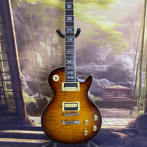 Les Paul electric guitar Quilted maple veneer With guard plate 6 string stock US