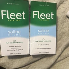 (2 pack) Fleet Laxative Saline Enema for Adult Constipation, 4.5 fl oz, 4 Bottle