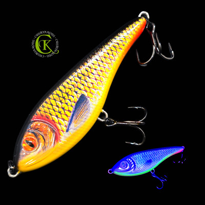 Jerkbait 9,5cm Topwater Jerk Glider Wobbler Blade Hardbait Kunstköder Barsch NEW