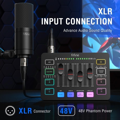 Mesmerizing RGB Gaming PC Audio Mixer - Stunning Versatile Streaming DJ Mixer - Picture 4 of 9
