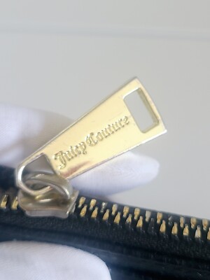 Juicy Couture Black Zippered Card Case Heart Shape Keychain Juicy Couture Black Zippered Card Case Heart Shape Keychain