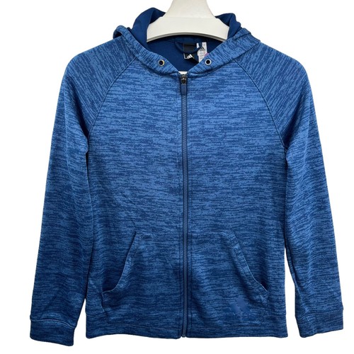 Adidas Full Zip Hoodie Womens XS Three Stripes Classic Logo Spellout Blue - Bild 1 von 12