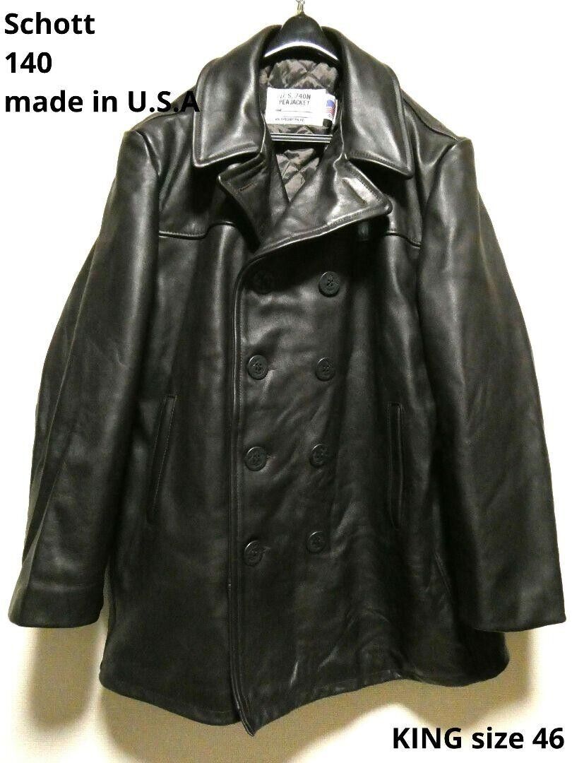 MFG.BY SCHOTT 140 Pea Coat Men Size 46 dark brown oiled MFG.BY SCHOTT 140 Pea Coat Men Size 46 dark brown oiled