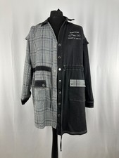 Womens Manière De Voir Coat Jacket White Black Patterned Cotton Size 12