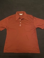 Vtg 70s JCPenney Disco Shirt Sz L Big Collar Hippie