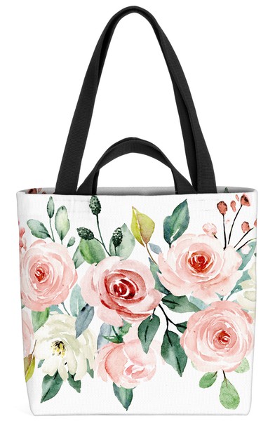 Rosen BordüRe Tasche Blumen-Muster Hochzeit Garten Rosen-BlüTen Floral Pflanzen-image