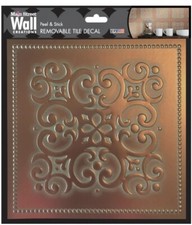 ONE MAIN ST CREATIONS Peel Stick 8in Art Wall Tile Backsplash PATINA COPPER