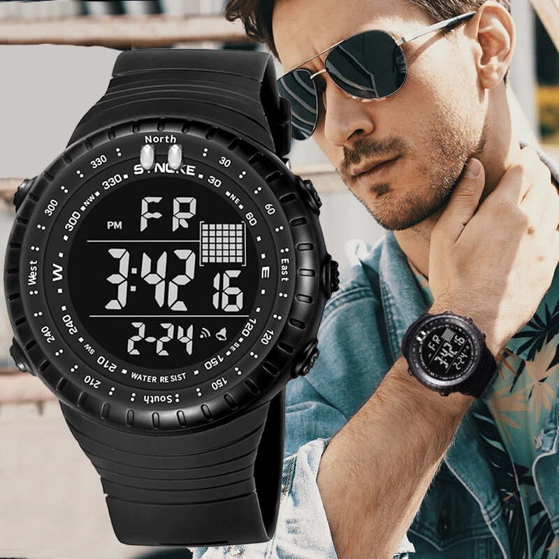 Moda Hombre Reloj Deportivo Impermeable LED Digital Reloj Pulsera San Valentín EE. UU. Foto 3 de 4