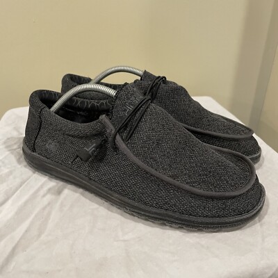 Hey Dude Shoes Mens 11 Wally Black Casual Slip On Mocs  display picture 3