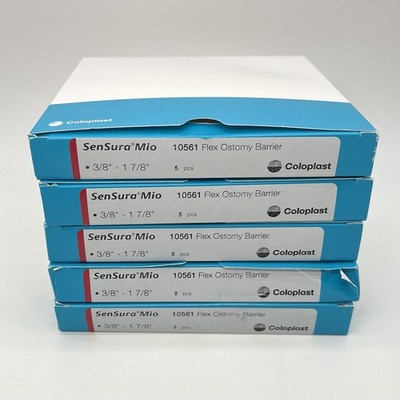 5 NEW Coloplast 10561 SenSura Mio Flex Ostomy Barrier 3/8''-1 7/8  Exp. 2025