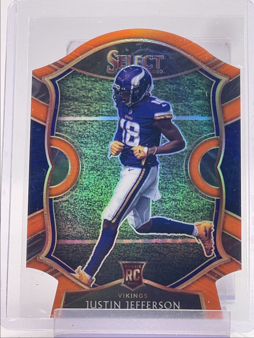 JUSTIN JEFFERSON 2020 SELECT CONCOURSE ROOKIE DIE CUT ORANGE RC Q6418