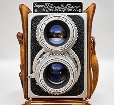 Vintage Ricoh Super Ricohflex TLR 120 Film Camera Tested Working w/ Case