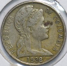 Colombia 1938 5 Centavos 192277 combine shipping