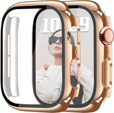 42mm 2-Pack Hard PC Bumper Case with HD Tempered Glass for Apple Watch 10/11
