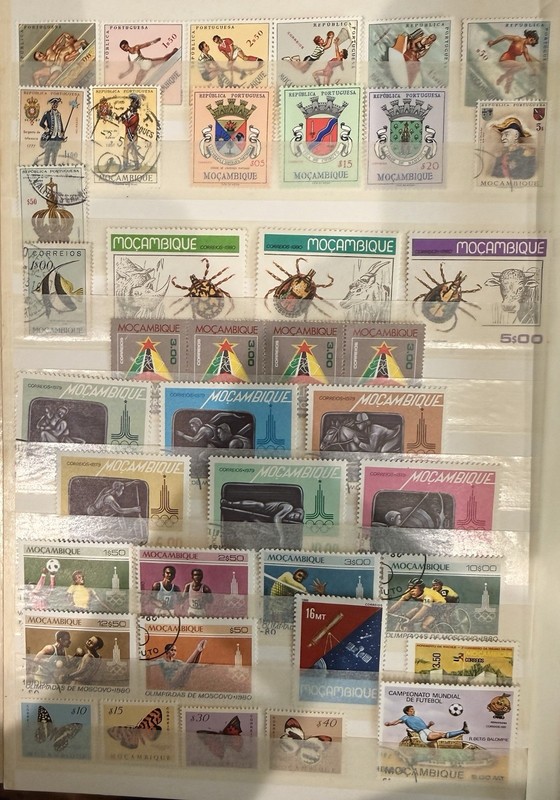 Mozambique and Colonial Mozambique Stamps Accumulation. 72 Mint And Used Stamps
