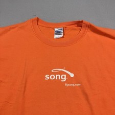 Vintage Defunct Airline Song FlySong Delta Air Lines Orange T-Shirt Size XL