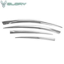 Fits 14-16 Kia Cadenza Window Visor Sun Rain Guard Tape On Chrome Abs 4pcs